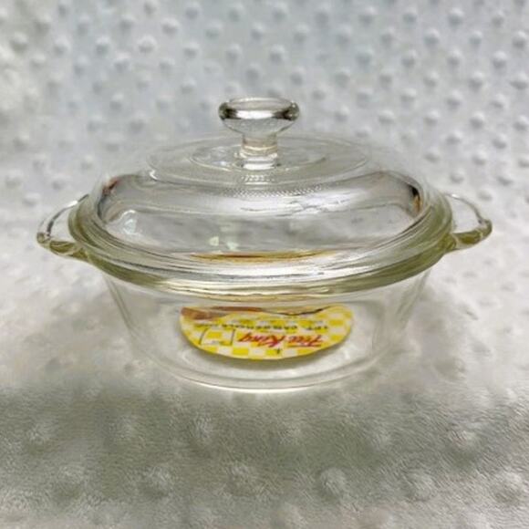 Vintage Fire-King (H-405) Ovenware 1pt. Casserole Dish, Knob Cover (1960s)-NEW - Picture 1 of 9